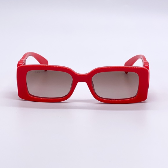 NEW GUCCI UNISEX RED SQUARE SUNGLASSES - Picture 5 of 8